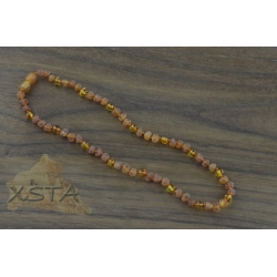 Amber necklace raw polished baroque cognac